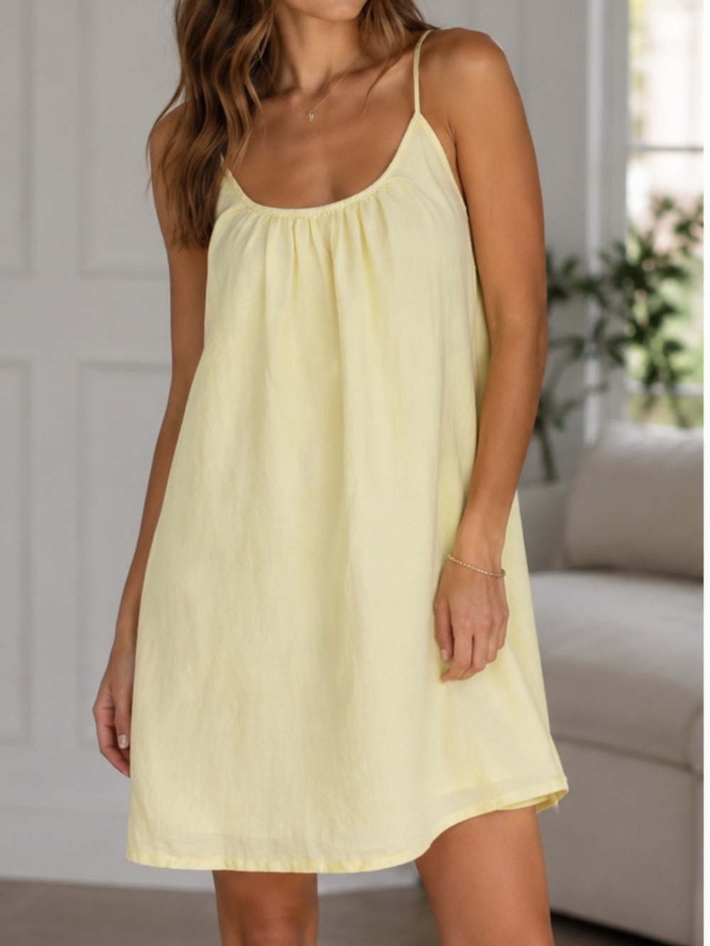 Banana Republic Pale Yellow Spaghetti Strap Chemise